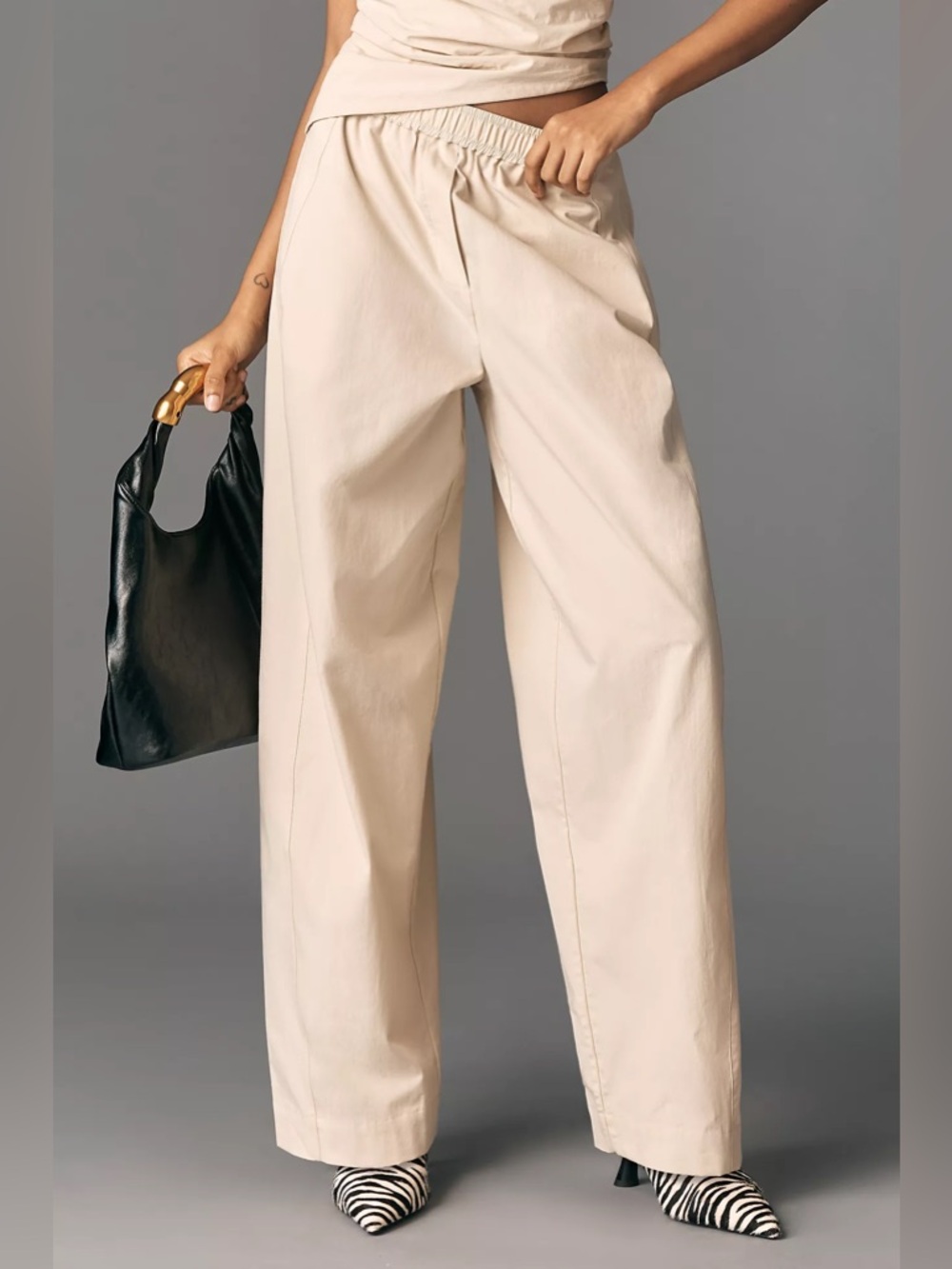 NWT Size 30 -Anthro 100% Cotton Sporty Poplin Pull-On Trousers (NWT US$ 128)